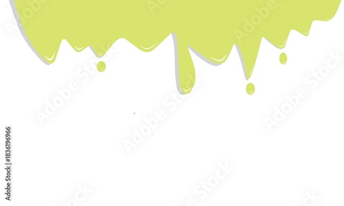 Simple Cartoon Style Green Paint Dripping Illustration Graphic Design Element