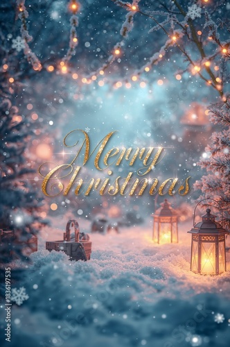 Merry Christmas Decorations With Candles and Snowflakes in a Cozy Setting Dur...