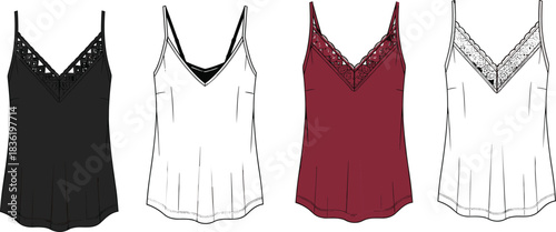 Women's $\text{Casual}$ Cropped Denim Trucker Jacket Technical Fashion Flat $\text{CAD}$ Drawing Vector Illustration with Topstitch Detail and Buttoned Chest Pockets For Design Portfolio $\text{Showca