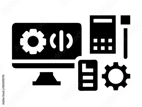 A black and white abstract image with a textured background