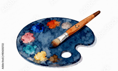 Splash Board Palette isolated watercolor vector illustration svg