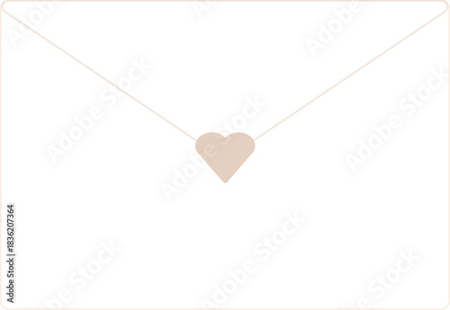 Soft Beige Closed Envelope with Heart – Minimal Line Illustration
ソフトベージュの封筒（ハート付き）ミニマル線画イラスト