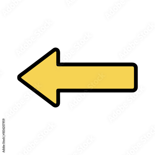 A Bright Yellow Arrow Pointing Left Against A Solid Black Background With No Distractions Or Distressing Elements