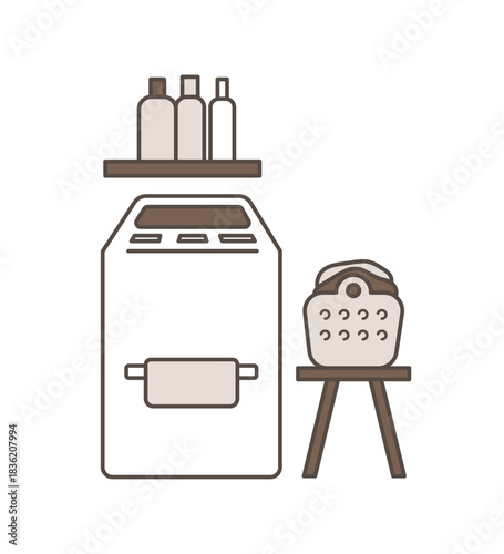 洗濯機や洗剤のイラスト