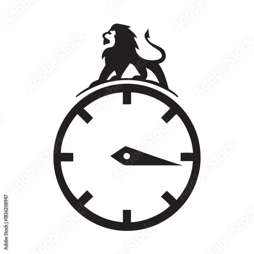 Lion Hour Crown Symbol Timeless Emblem