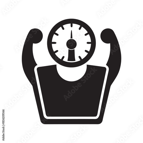 Fitness Hour Scale Mark Workout Emblem