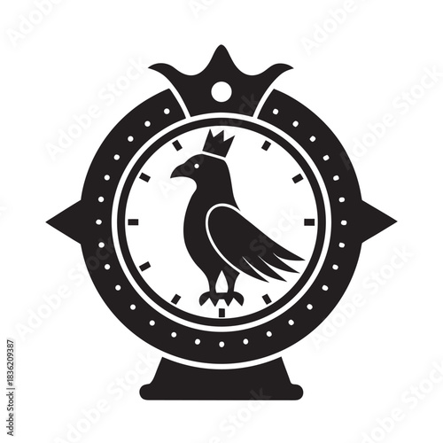Crown Eagle Clock Symbol Timeless Emblem