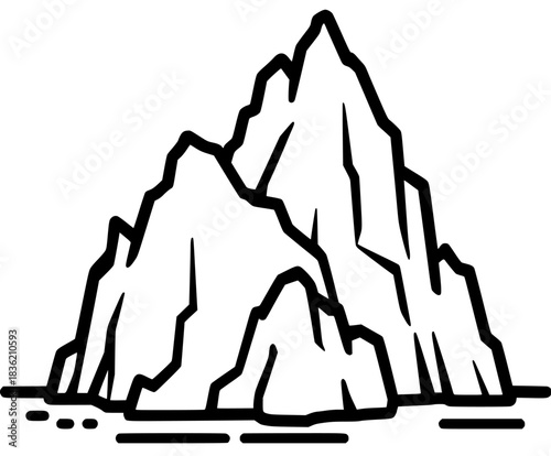 Majestic Iceberg Vista | Clean, isolated vector art for creative projects.