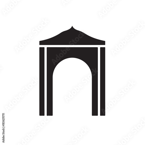 Black archway icon simple vector illustration of an entrance perfect for architectural design or con