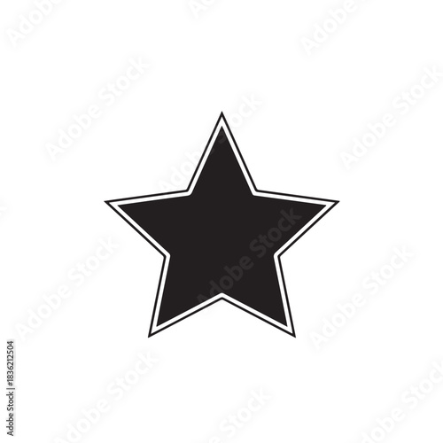 Black star icon simple vector graphic for rating systems and achievements isolated on a white background