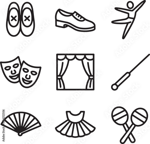 Illustration of Two Ballet Shoes Pair for Dancers and Performance Art Students