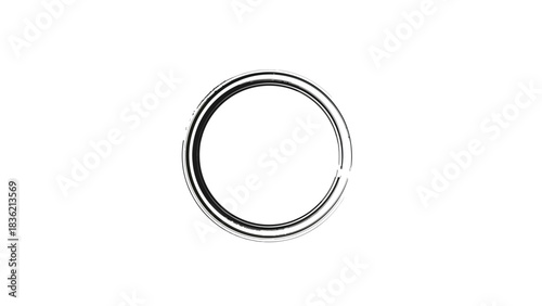 Abstract hand drawn circle shape with rough sketchy texture