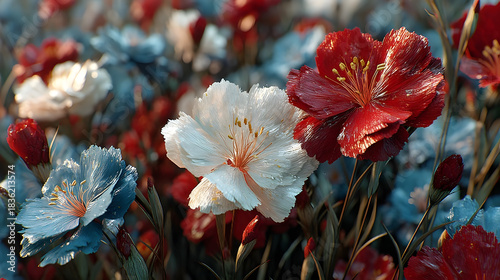 red flowers in the garden