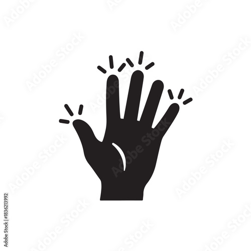 Hand with tingling fingers icon vector illustration of paresthesia symptom isolated on white background