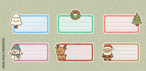 Cute christmas sticker label collection