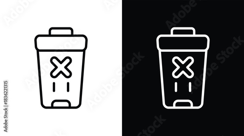 waste Two-tone version in black and white background
