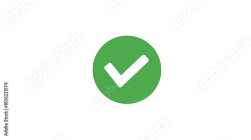 A green circle with a white checkmark symbolizes success and approval Free Download A green circle with a white checkmark symbolizes success and approval - GFXLoad