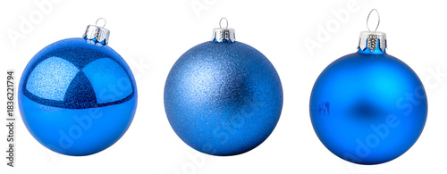 Elegant Silver & Blue Christmas Baubles Collection”