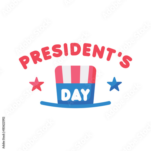 Presidents Day celebration with patriotic hat and stars.