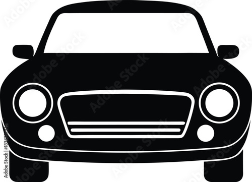 Black car vector illustration isolated on white background