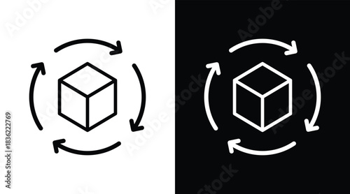 cycle Two-tone version in black and white background