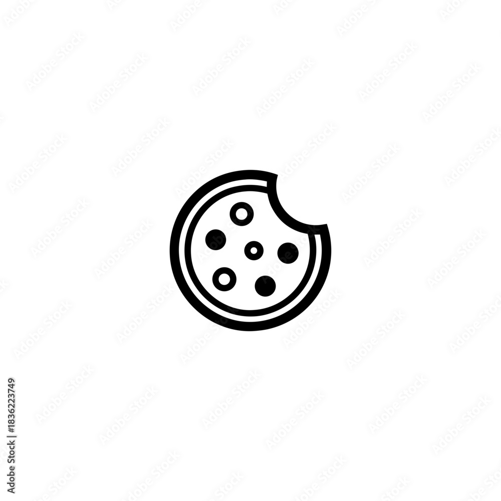Fototapeta premium Bitten cookie with toppings isolated on a white background on transparent background