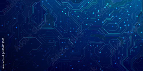Abstract blue circuit board pattern for technology and futuristic backgrounds