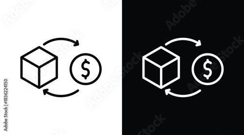 flowing Two-tone version in black and white background