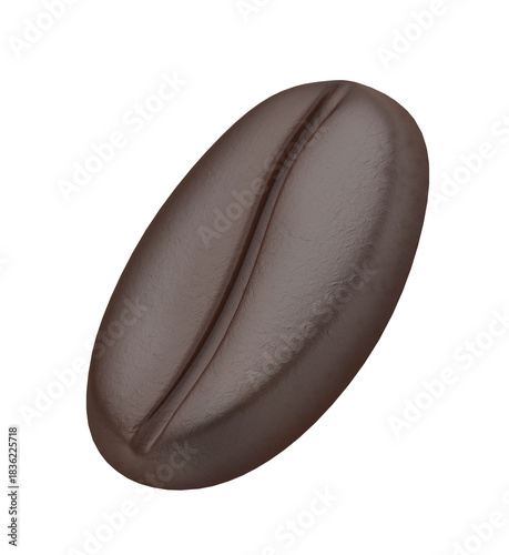 Roasted Arabica coffee bean on transparent background