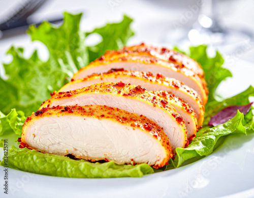 Pieczona pierś z kurczaka w plastrach