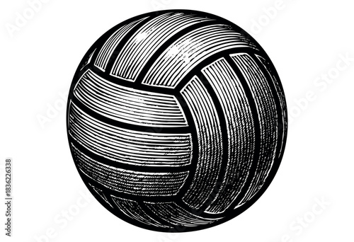 Vintage engraved illustration of a water polo ball — stock vector.