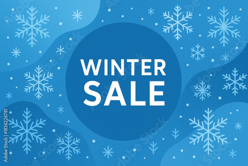Winter sale vector design with red green and blue color scheme