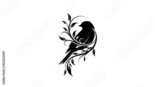 A powerful black dragon head silhouette in a tribal vector style creates a bold animal logo or decorative art element for a tattoo design