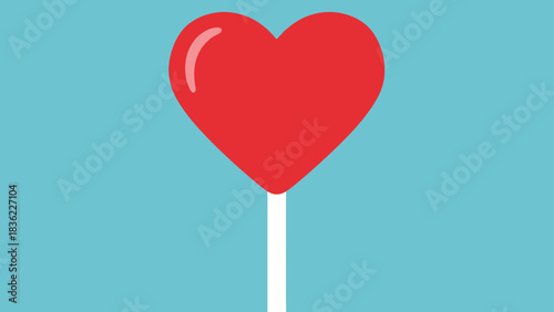 Red heart-shaped lollipops are a sweet symbol of love and romance for Valentine's Day