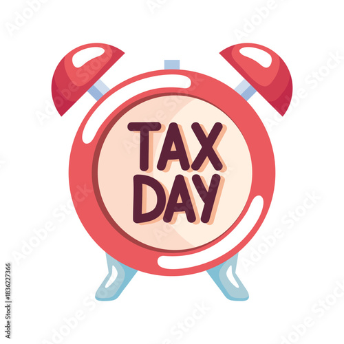 Tax Day Reminder with Alarm Clock Illustration.