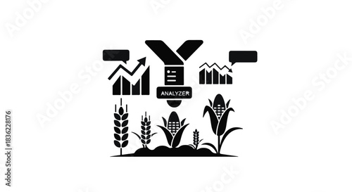 Advanced agricultural technology analyzing crop growth and yield for better farming