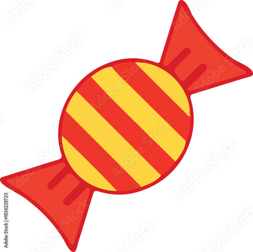 Bright and colorful candy assortment with festive elements