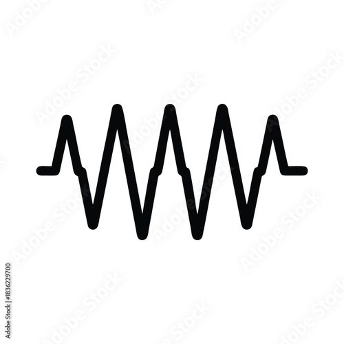 Audio Sound Wave or ECG Heartbeat Pulse Zigzag Line Icon