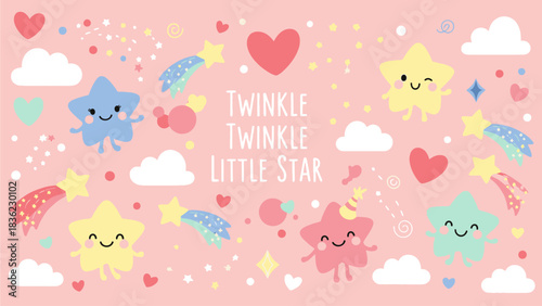 Cute Little Star Illustration – Pastel Nursery Pattern & Baby Artwork