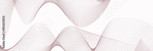 Red stripes on a white background. Creative line art. Red waves with lines. Curved wavy line, smooth stripe. modern trendy design