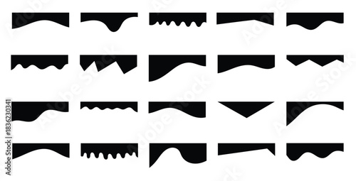 Header Shape background set. Modern wave banner shapes. Abstract divider shapes for website border, banner, and posters. Vector Illustration. 