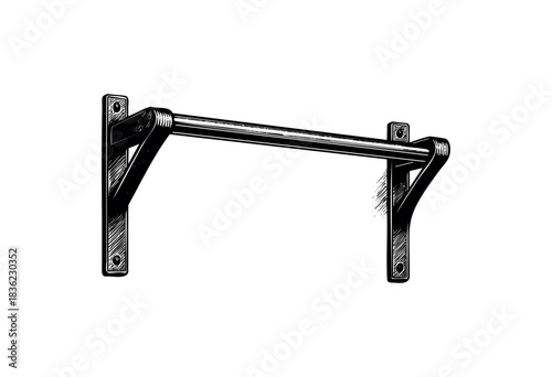 Vintage engraved illustration of a pull-up bar — stock vector.