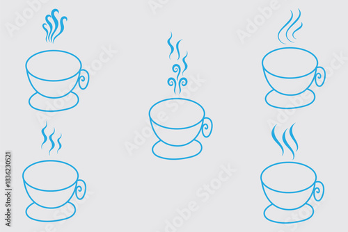 Smoke and Steam Icon Set. Hot Vapor, Smell, and Aroma Symbols. Cooking Fume and Warm Air Vector Collection.