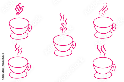 Smoke and Steam Icon Set. Hot Vapor, Smell, and Aroma Symbols. Cooking Fume and Warm Air Vector Collection.