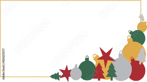 Stylish Christmas frame for festive greetings and holiday designs, perfect for invitations and seasonal promotions, bringing joyful cheer and elegance