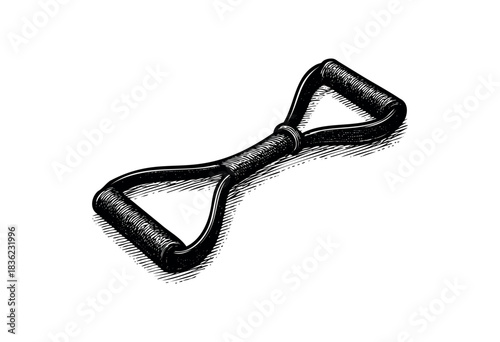 Vintage engraved illustration of a resistance band — stock vector.