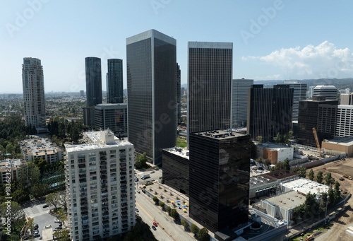 Los Angeles Century City Downtown Skyscrapers Aerial Shot California USA