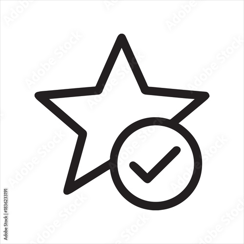 Star shape with a checkmark inside representing completion or acceptance