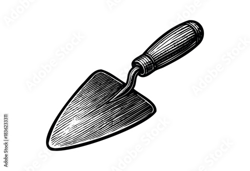 Vintage engraved illustration of a trowel — stock vector.