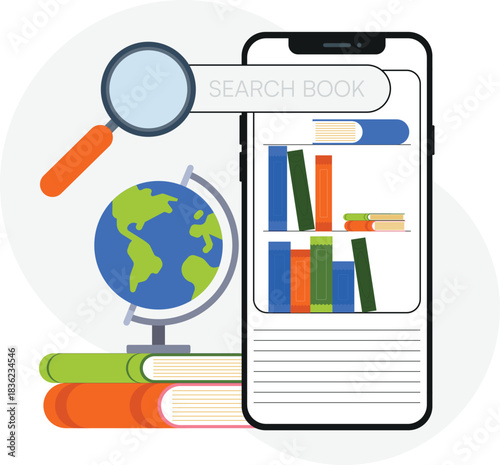 People vector illustrations in various activities of education, learning, reading book